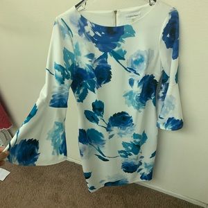 Floral print Calvin Klein dress with bell sleeves